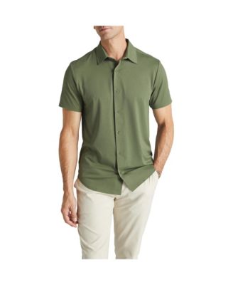 Men's Office-Leisure Collection Button Front Seamless Short Sleeve Shirt