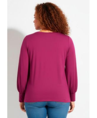 Women's Scoop Neck Knot Hem Top