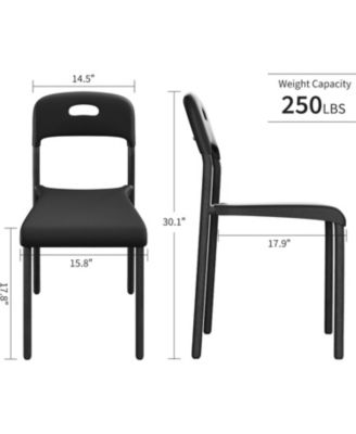 Dining Chairs Set of 4, Stackable Modern Kitchen Chairs, Plastic Dining Room Chair with Metal Legs, Easy Assembly, Waterproof & Stain-Resistant