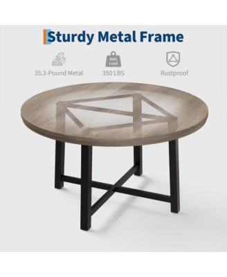 Kitchen Table Garvee 47 Inch Round Industrial Dining Table for 4