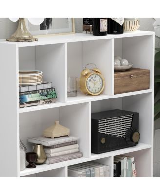 55.1" Wood 8-Shelf Freestanding Bookcase Standard Storage Organizer for Living Room, Office & Study