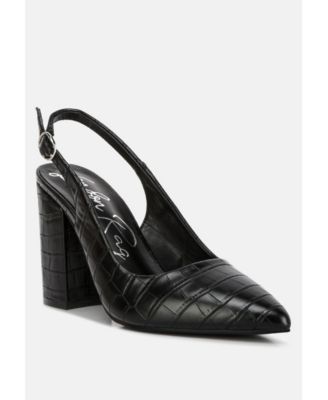 Women's Macha Croctexture Sling Back Heels