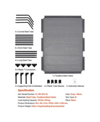 XL Elevated Dog Cot, Metal Frame Portable Raised Bed for Large Dogs