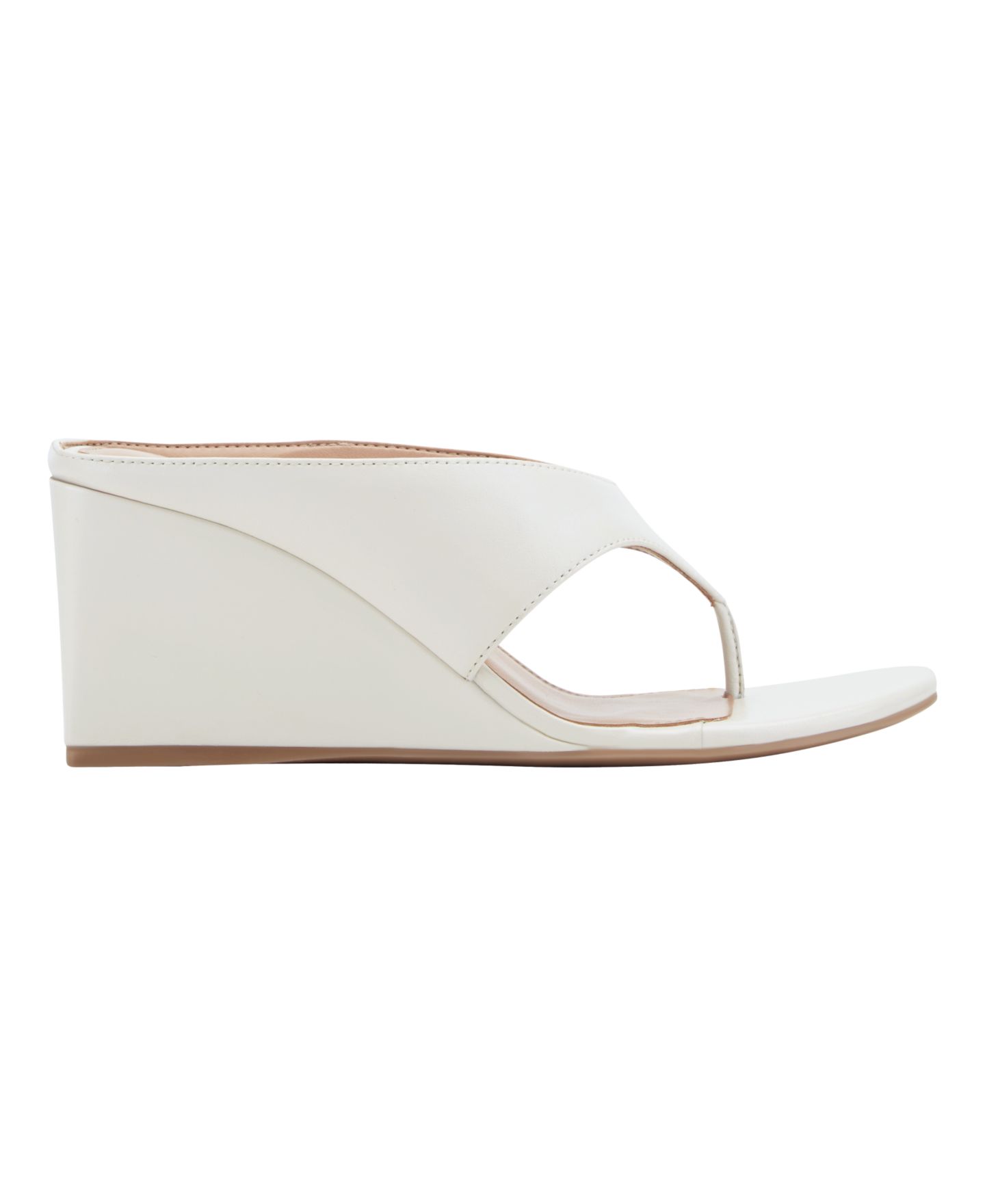 Женские сандалии Marc Fisher LTD Udena Slip-On Wedge Dress Sandals, цвет: Кремовый кожаный — фото 2
