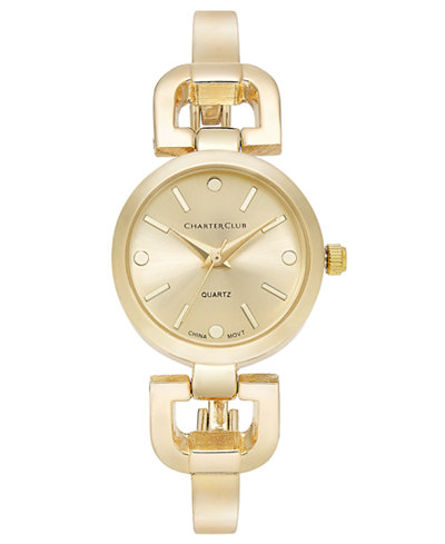 Charter Club Women's Gold-Tone Bangle Bracelet Watch 24mm, Only at Macy's