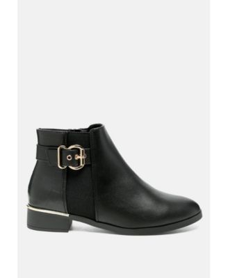 Women's Frothy Buckled Ankle Boots With Croc Detail