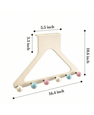 Vibrant No-Drill Over Door Hooks, 6 hook, No Drill, 10.6" Height, Silent, Secure, Damage-Free
