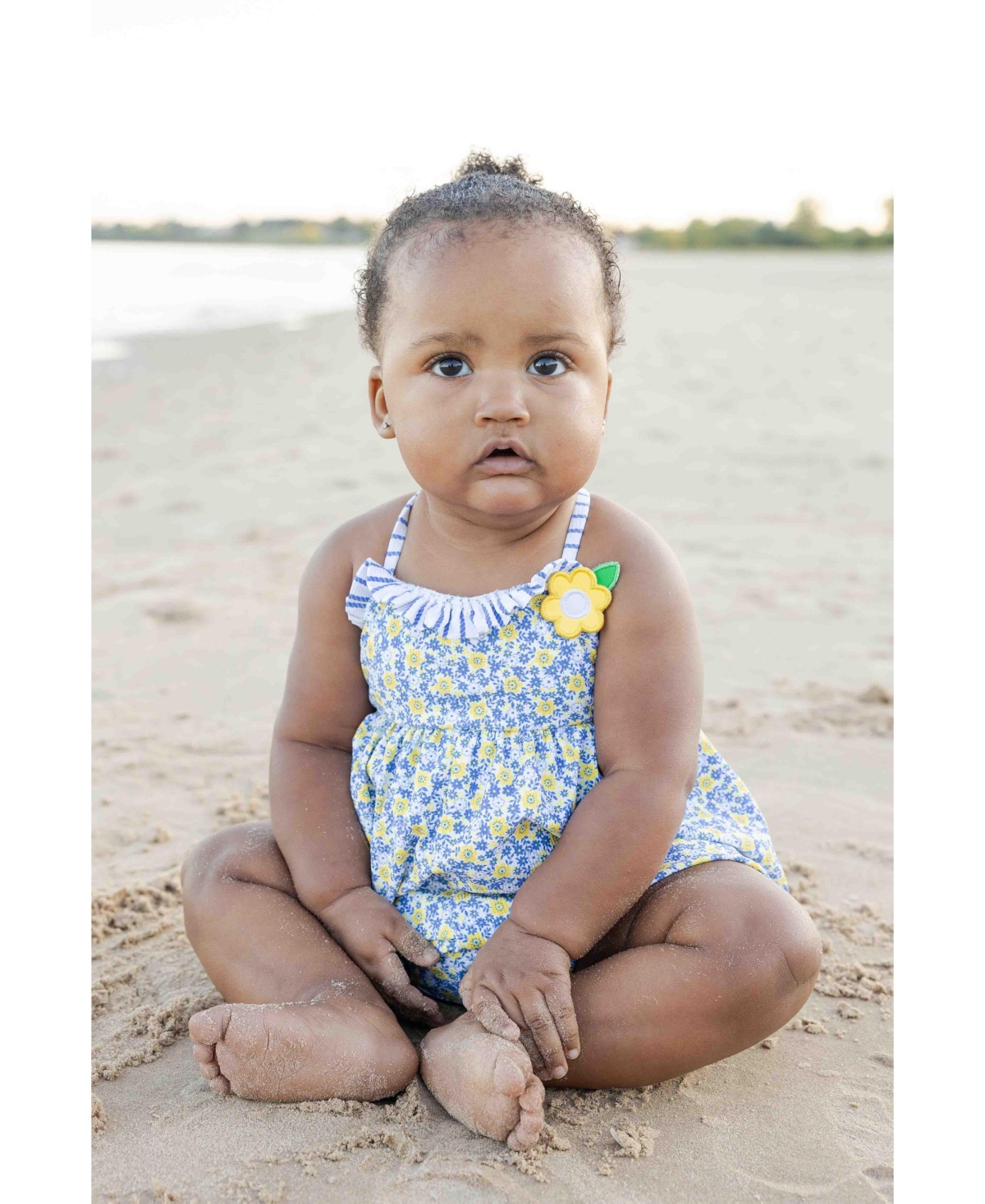 Florence Eiseman Baby Girl Floral Bubble Swimsuit with Flower