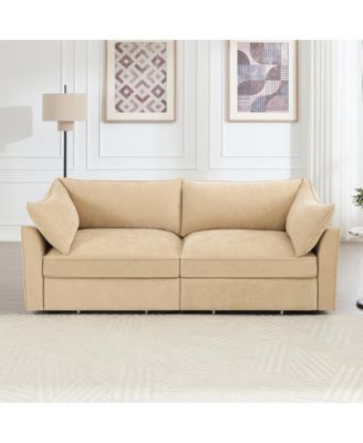 2-Seater Sofa with Pull-Out Storage Drawers Under Each Seat Wraparound Back and Arm Cushions