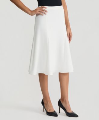 Women's Godet Back-Zip A-Line Skirt