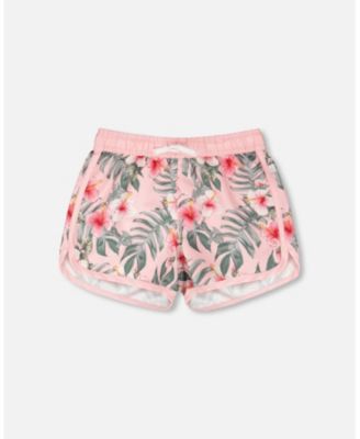 Girls Swim Shorts Hibiscus Print