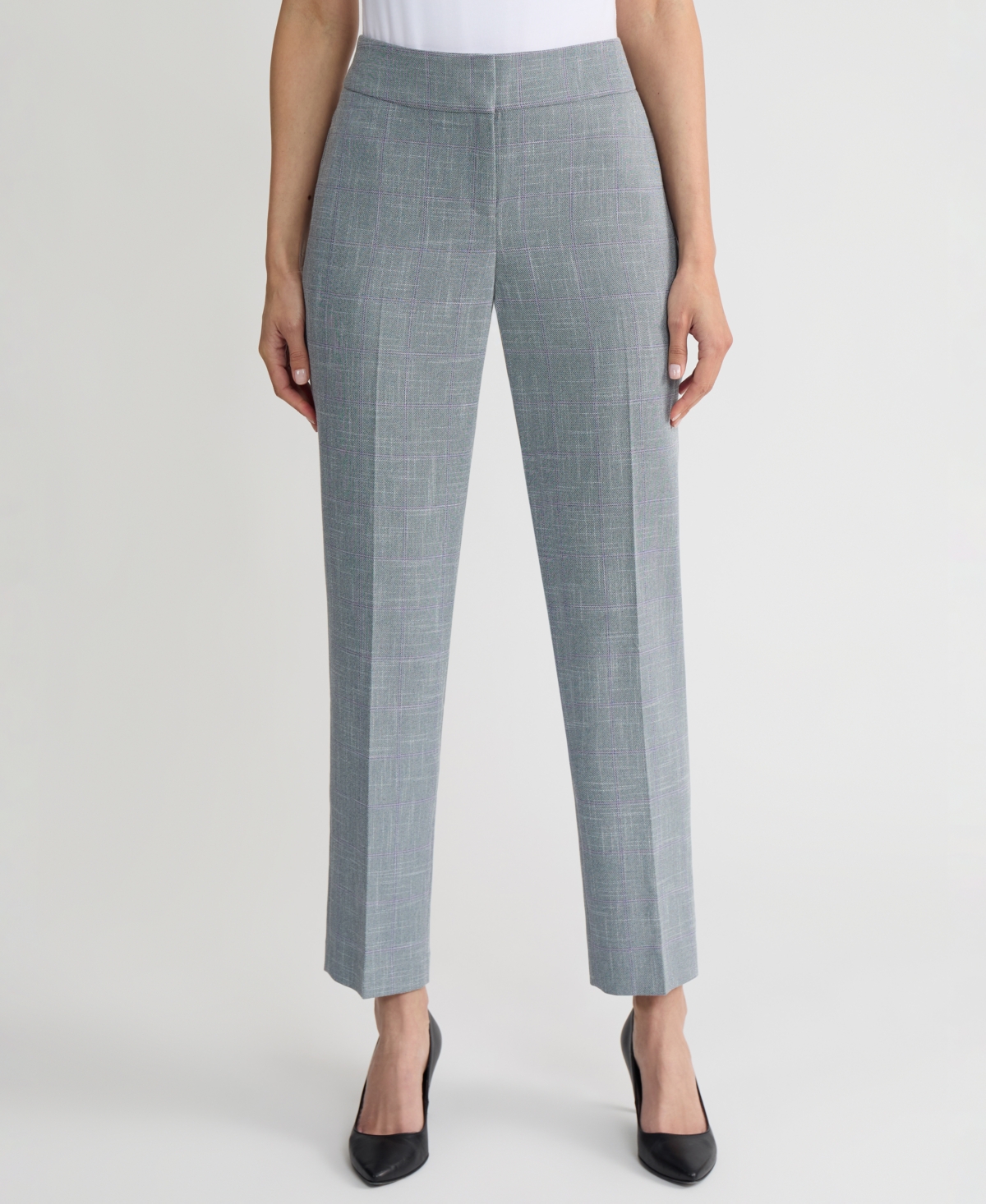 Kasper Women's Ava Plaid Straight Leg Pant
