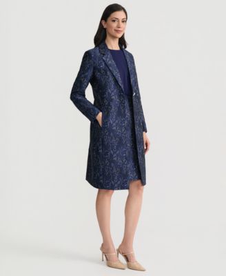 Women's Metallic Jacquard Long Jacket 