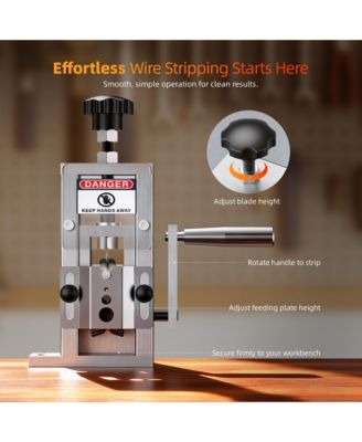 Manual Wire Stripping Machine, Adjustable Cable Stripper for 1.5–25mm Wire with Hand Crank and Drill Adapter