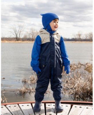 Mid-Season Baby Boys One-Piece Outerwear with Hat