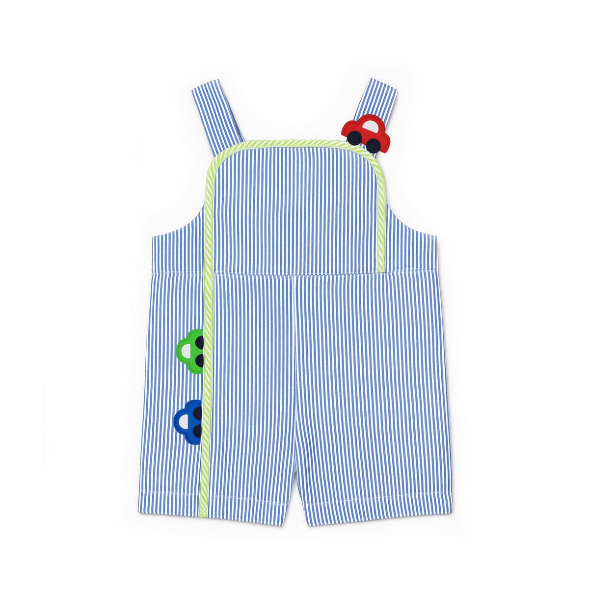 Florence Eiseman Baby Boy Seersucker Shortall With Cars