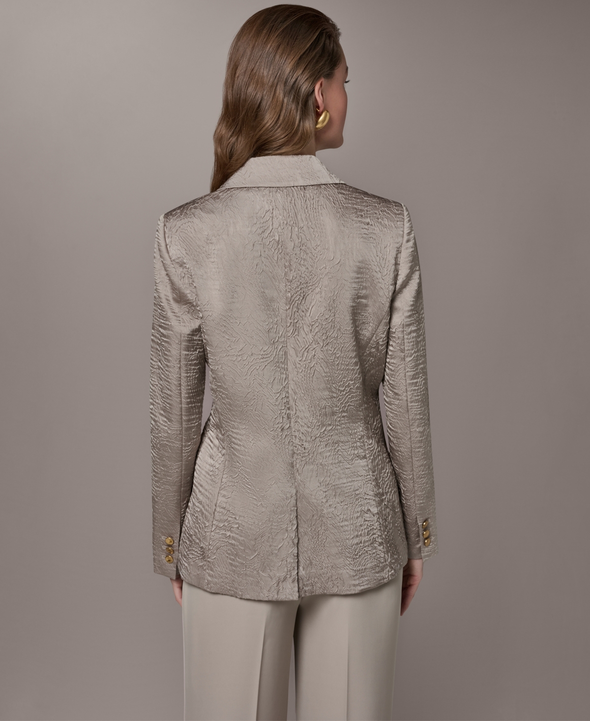 Donna Karan New York Women's Novelty One-Button Peak Lapel Blazer