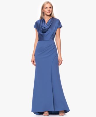 Petite Cowl Neck Long Ball Gown