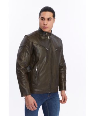 Men's Motorcyle Style Leather Jacket