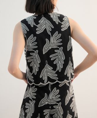 Women's Bows Embroidered Vest