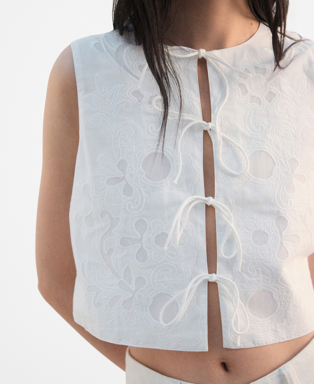 Mango Women's Bows Embroidered Vest