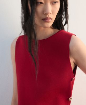 Women's Side Buttons Knitted Top