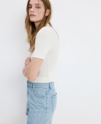 Women's High-Waisted Straight-Fit Denim Shorts