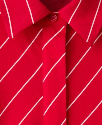 Women's Belted Striped Shirt Dress