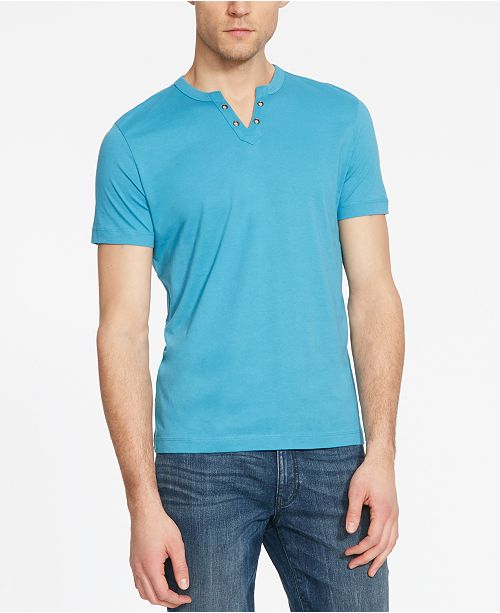 Kenneth Cole Reaction Split V-Neck Henley - T-Shirts - Men - Macy's
