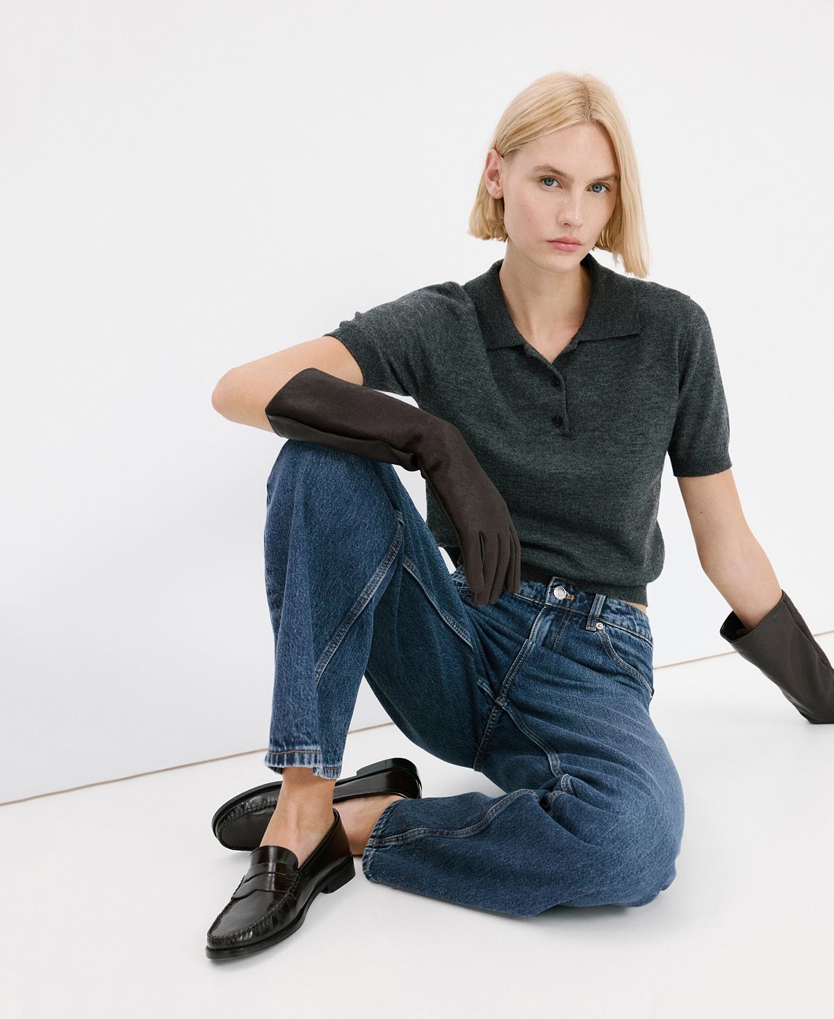 Mango Women's Straight Low-Waist Jeans view 5 — MAYCSS fashion products