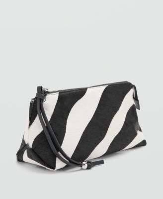 Women's Zebra Hair Leather Toiletry Bag