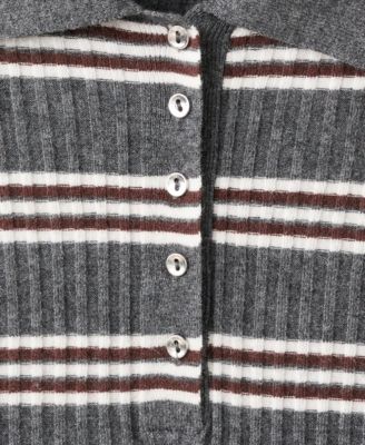 Women's Striped Ribbed-Knit Sweater