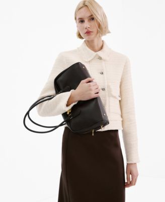 Women's Notched Lapel Collar Tweed Jacket