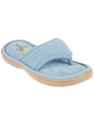 Women's Embroidered Seersucker Flip Flop Slippers