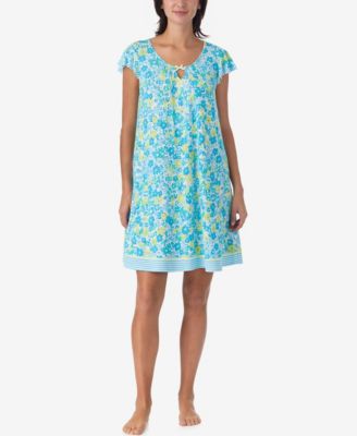 Women's Short-Sleeve Chemise Jersey Sleep Dress