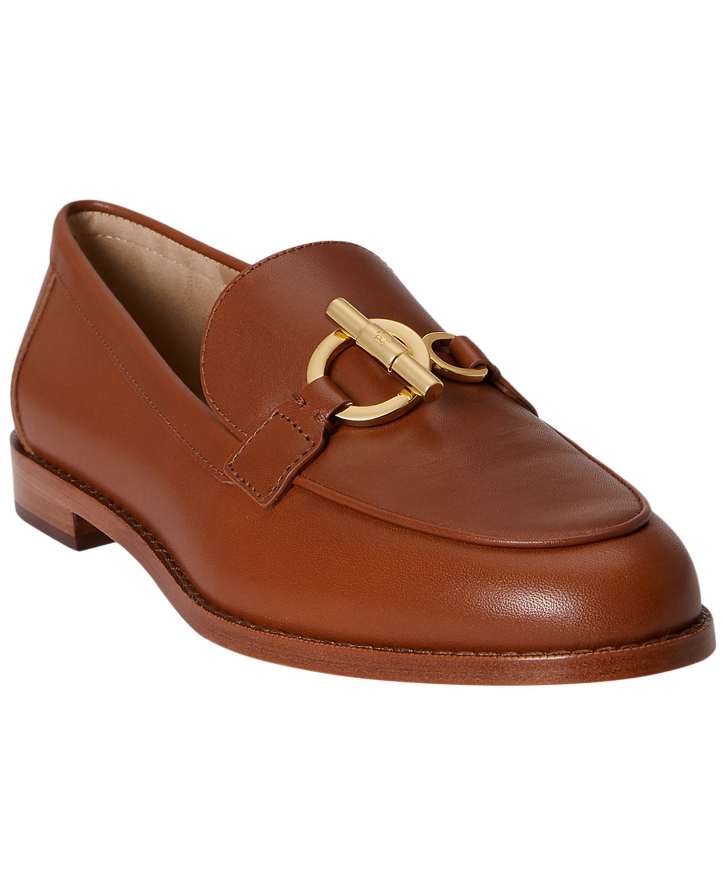 Женские туфли Lauren Ralph Lauren Blaike Leather Round Toe, цвет: Рыжевато-коричневый — фото 1