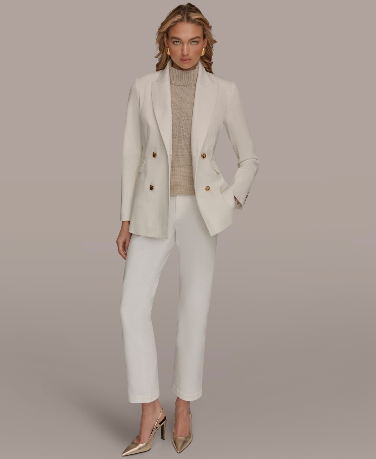 Женские Donna Karan New York Women's Double Breasted Blazer Jacket — фото 8