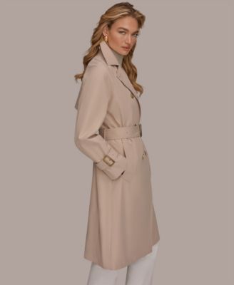 Women's Double Breasted Belted Notch Collar Trench Coat