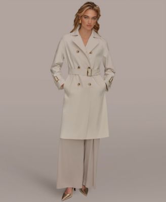 Women's Double Breasted Belted Notch Collar Trench Coat