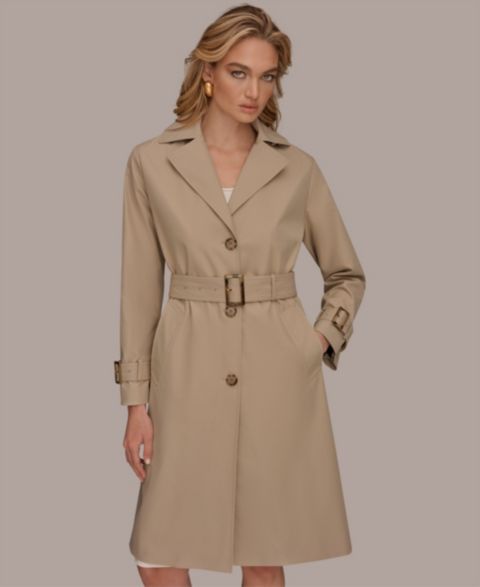 Женские куртки Donna Karan New York Single Breasted Belted Trench Coat