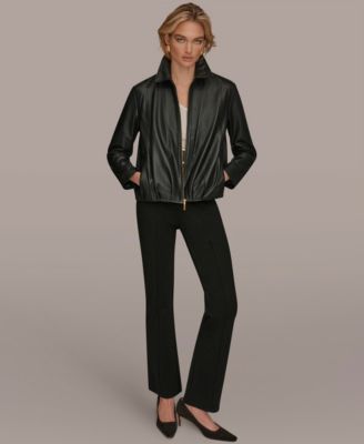 Women's Leather Bomber Jacket