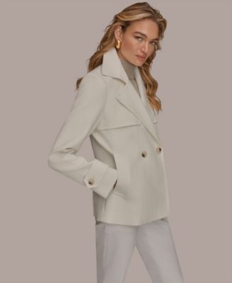 Women's Short Crepe Notch Collar Trench Coat