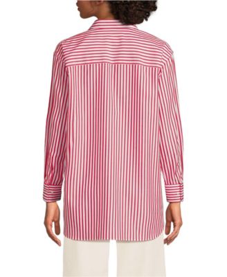 Women's Oversized No Iron Tunic with Statement Collar Shirt