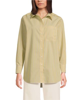 Women's Oversized No Iron Tunic with Statement Collar Shirt