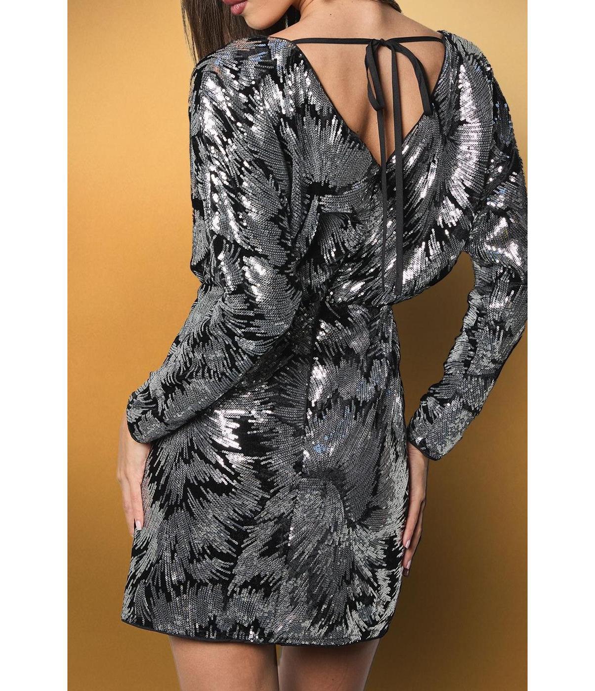 Coast Women's Floral Sequin Batwing Mini Dress