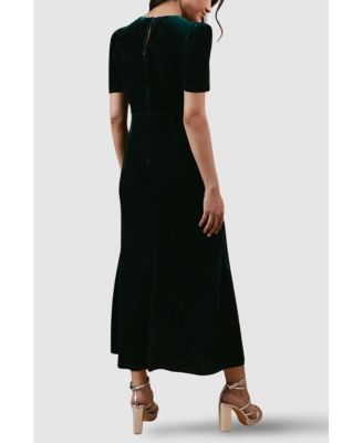 Women's Occasion Velvet Bow Midaxi Dress.