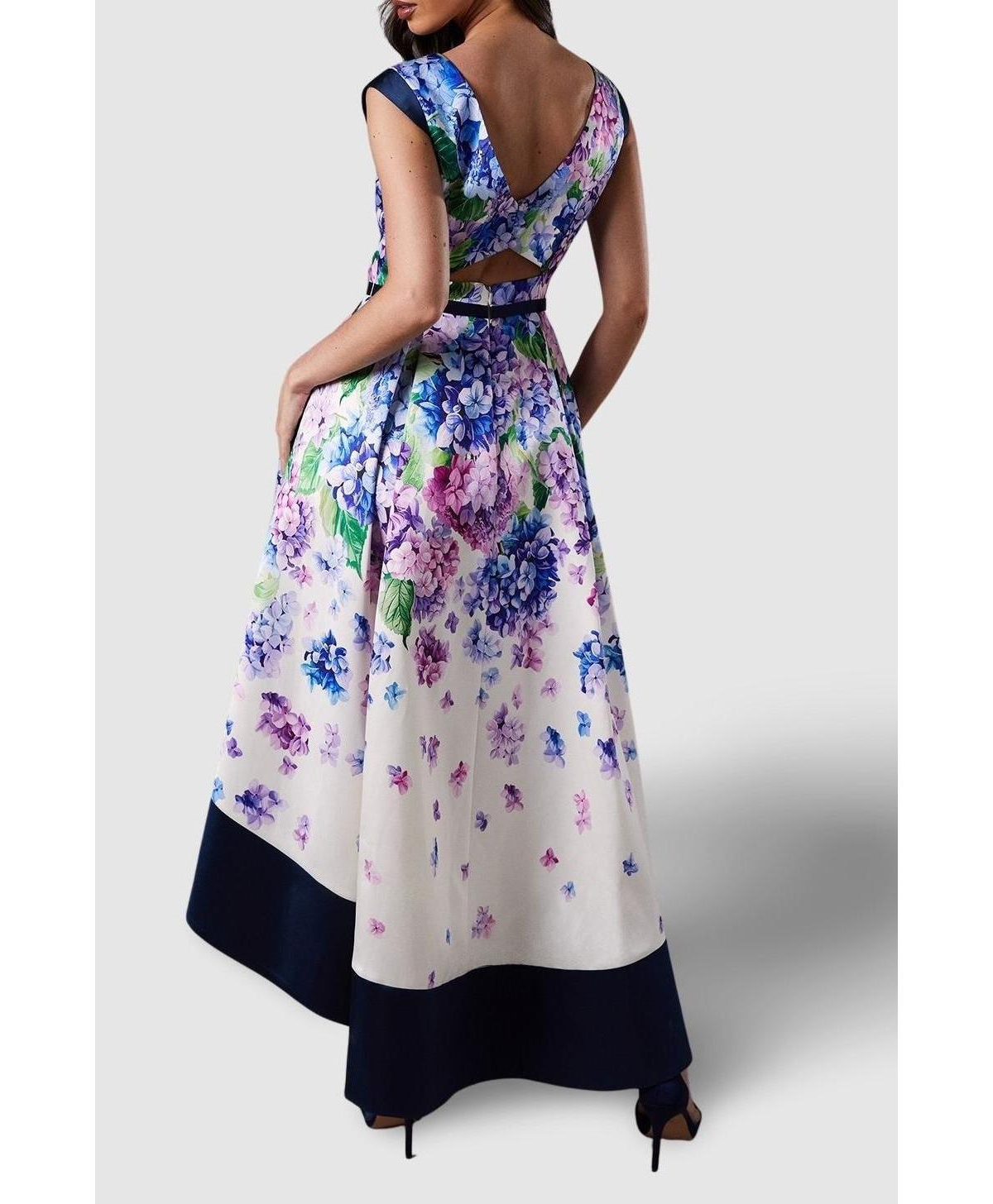 Coast Women's Twill Hi-Lo Floral Midi Dress