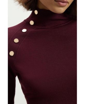 Women's Viscose Blend Popper Knit Mini Dress