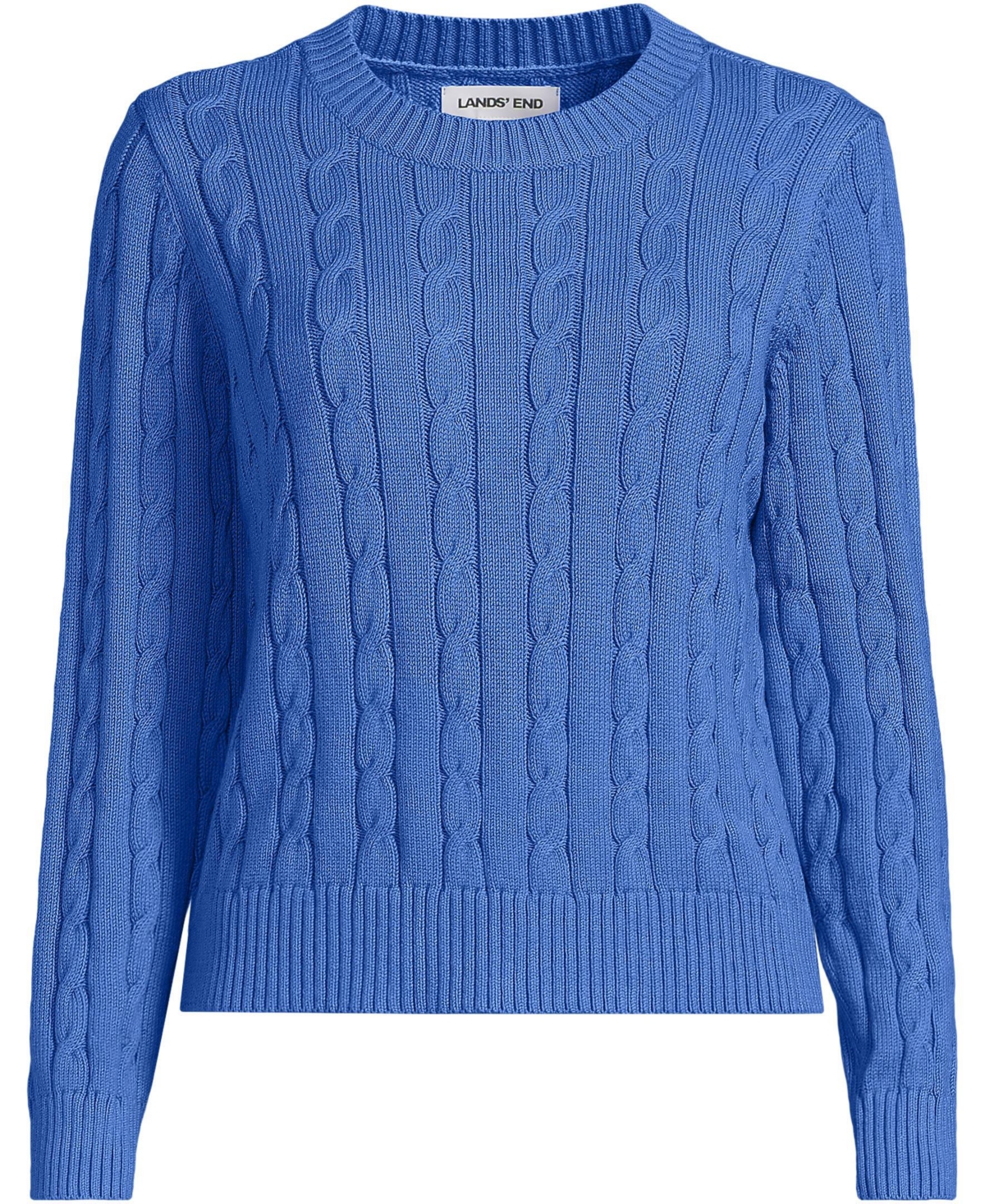 Lands' End Women's Drifter Classic Cable Crew Neck Sweater