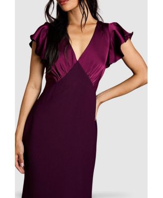 Women's V-Neck Angel Short Sleeve Maxi Dress